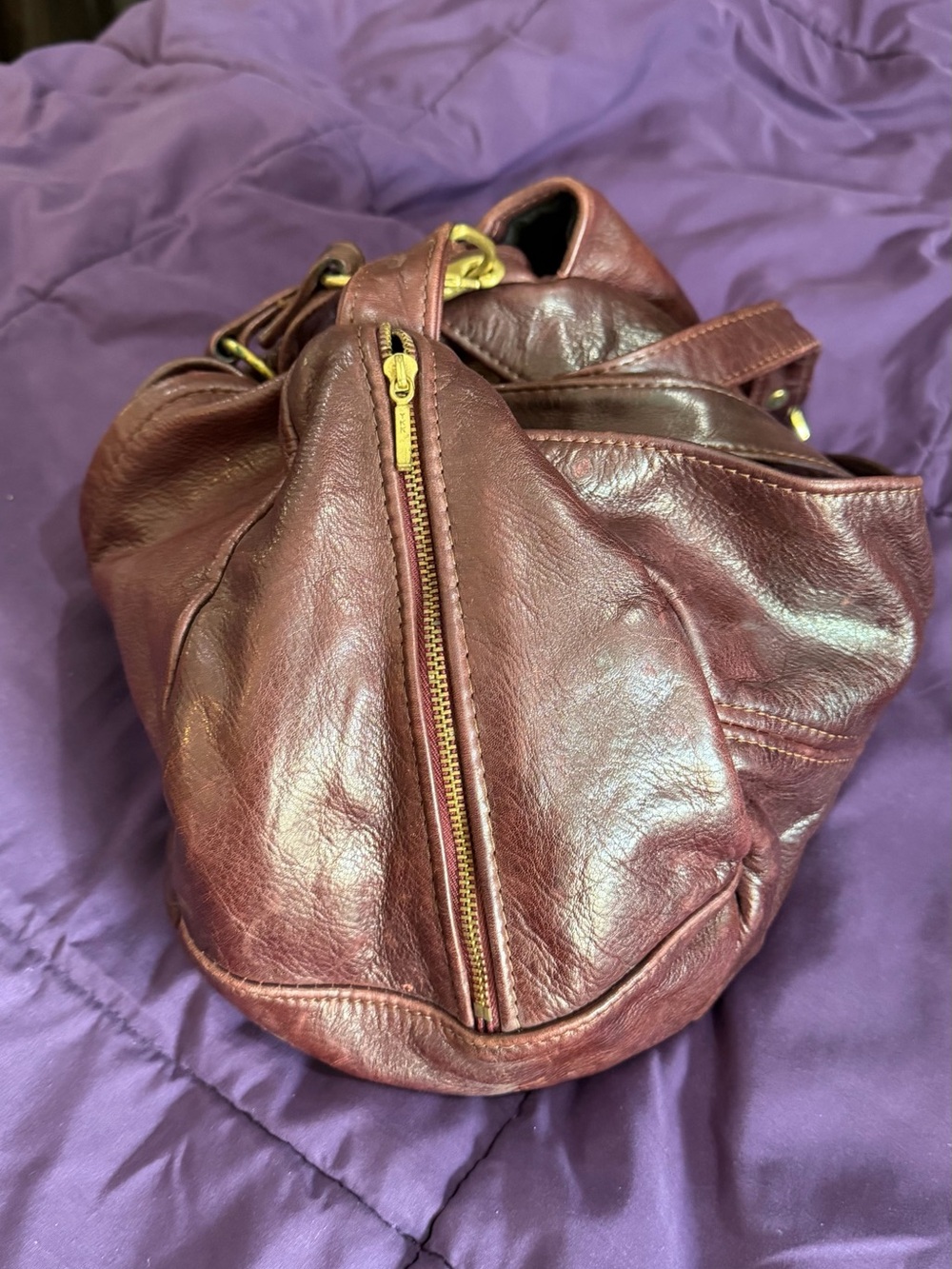 Artisan, genuine, leather bag purchased at craft fair handmade - Picture 5 of 16
